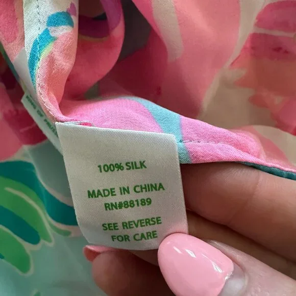 Lilly Pulitzer Bailey Silk Midi Dress - Serene Blue Paradise Bound | XL - Picture 5 of 6